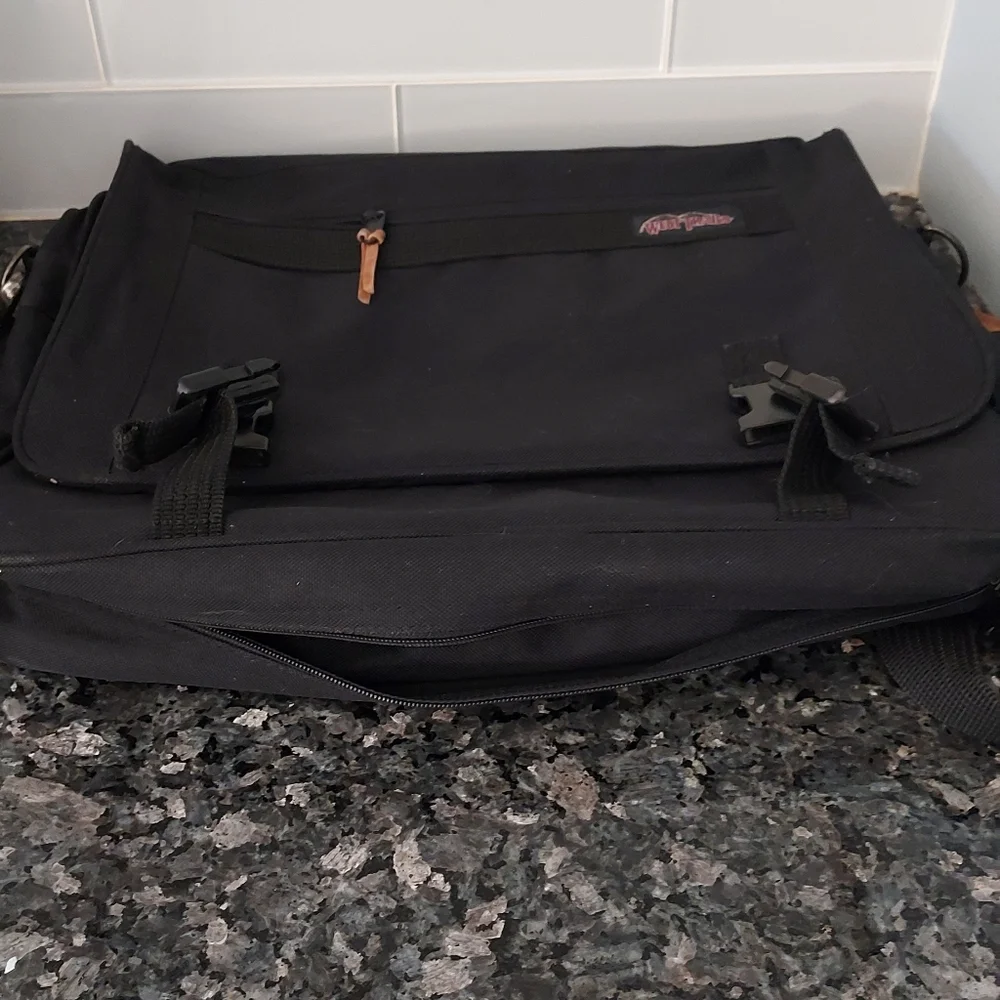 West Trail Carry On Luggage Travel Bag Laptop Briefcase Black Softside Canvas
